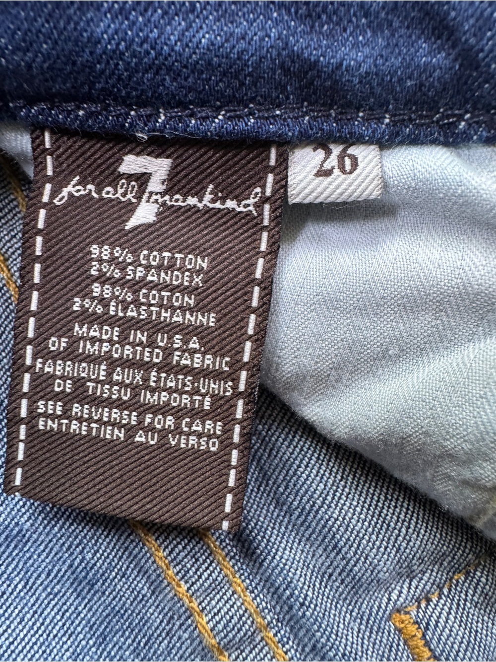 7 For All Mankind The High Waist Skinny Jeans Dark Wash Size 26 - Picture 10 of 14